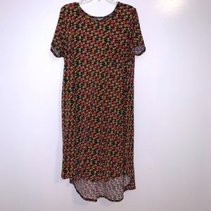 LulaRoe Multicolored XL Carly Dress
